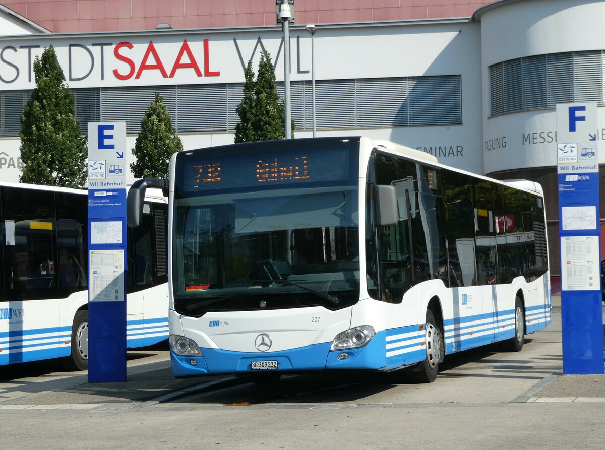 (254'961) - WilMobil, Wil - Nr. 257/SG 209'232 - Mercedes am 9. September 2023 beim Bahnhof Wil