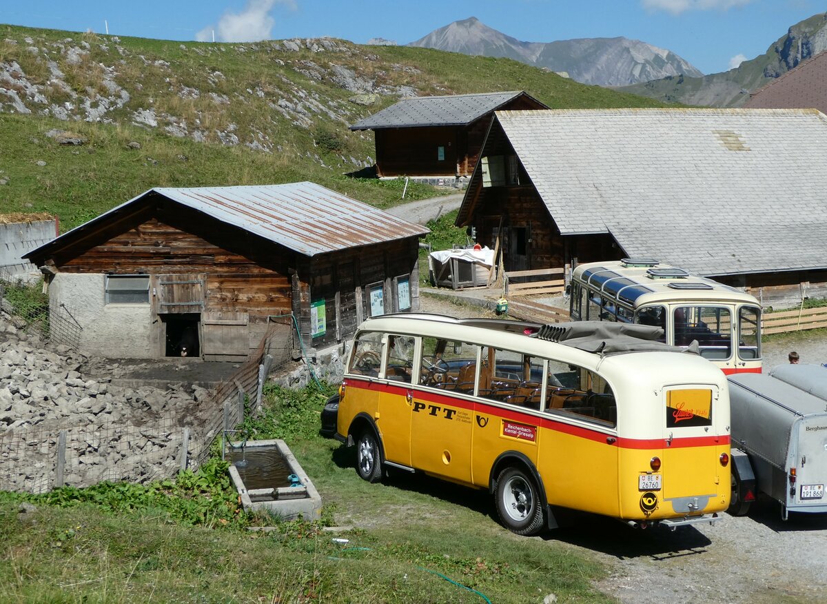 (255'064) - Schmid, Th�rishaus - Nr. 3/BE 26'760 - Saurer/Gangloff (ex Geiger, Adelboden Nr. 3) am 10. September 2023 auf der Bundalp