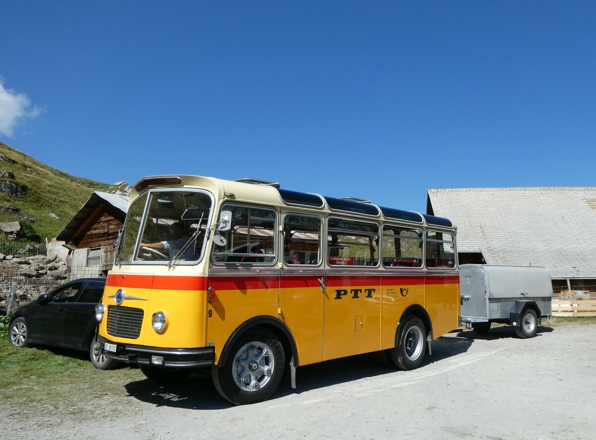(255'093) - Schmid, Th�rishaus - Nr. 9/BE 26'105 - Saurer/R&J (ex Geiger, Adelboden Nr. 9) am 10. September 2023 auf der Bundalp