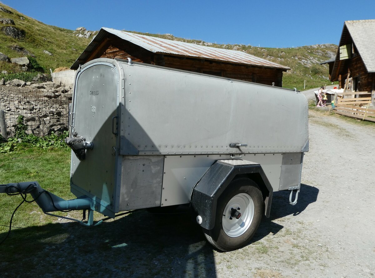 (255'109) - Schmid, Th�rishaus - BE 181'868 - Moser Gep�ckanh�nger (ex P 30'215) am 10. September 2023 auf der Bundalp