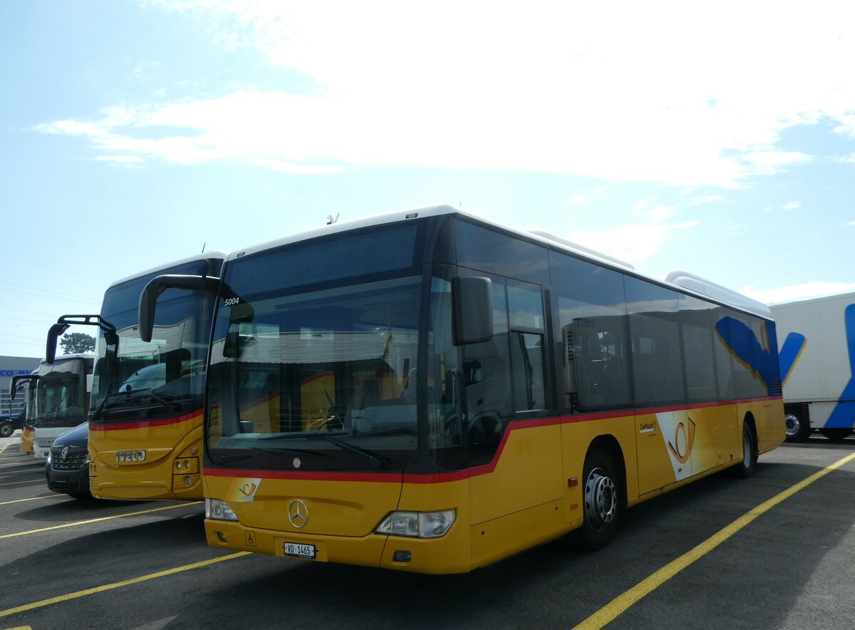 (255'217) - CarPostal Ouest - VD 1465/PID 5004 - Mercedes (ex TPB, S�deilles) am 16. September 2023 in Kerzers, Interbus