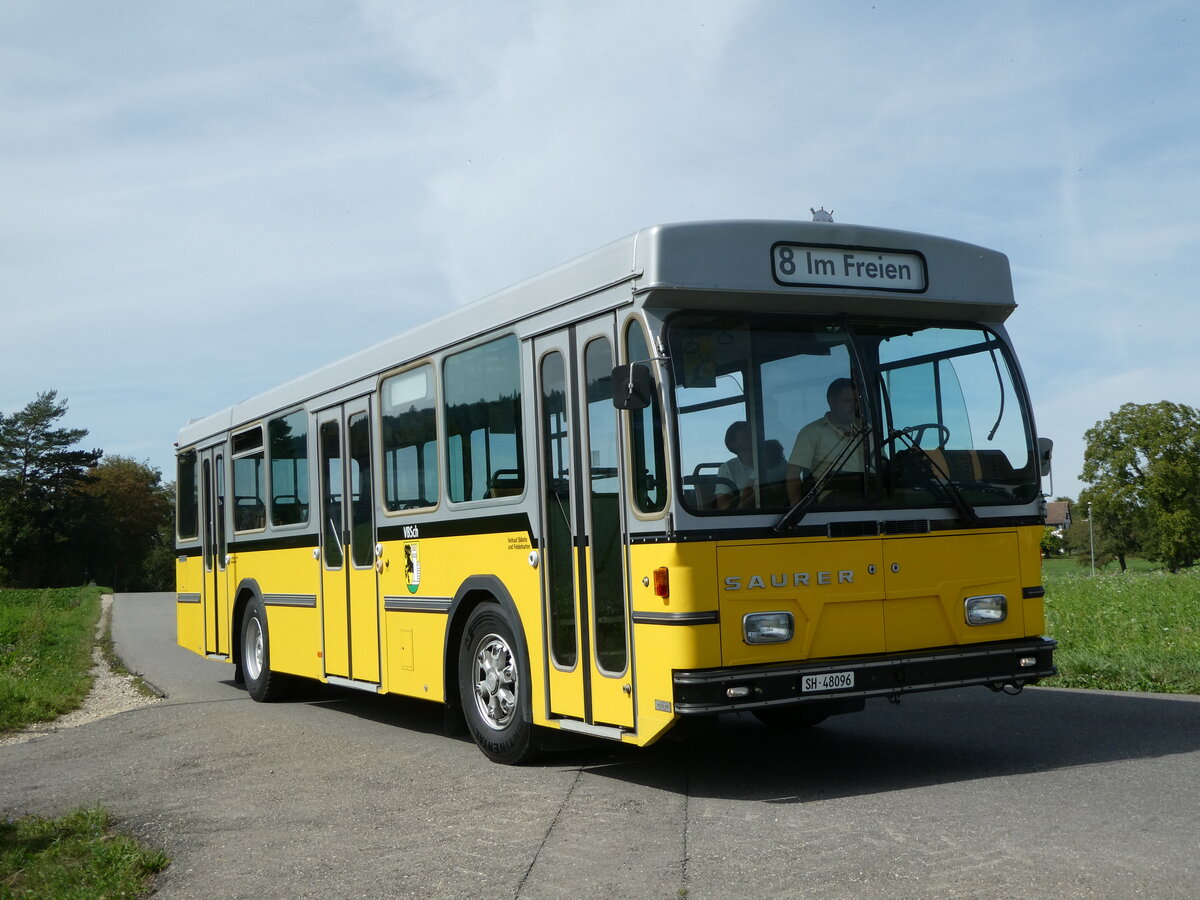 (255'319) - Wanner, Schleitheim - SH 48'096 - Saurer/Hess (ex Ruklic, Schaffhausen; ex VBSH Schaffhausen Nr. 40; ex VBSH Schaffhausen Nr. 19) am 17. September 2023 in Schaffhausen, V�geling�sschen