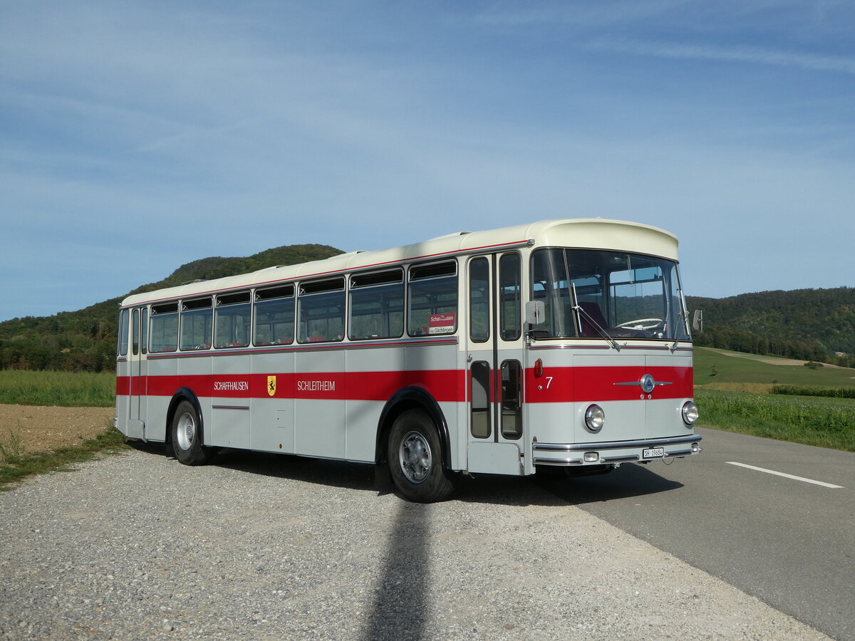 (255'389) - Borer, Neuhausen - Nr. 7/SH 19'684 - Saurer/T�scher (ex Heiniger, B�tzberg; ex ASS Schleitheim Nr. 22; ex ASS Schleitheim Nr. 7) am 17. September 2023 in Siblingen, Siblinger H�he