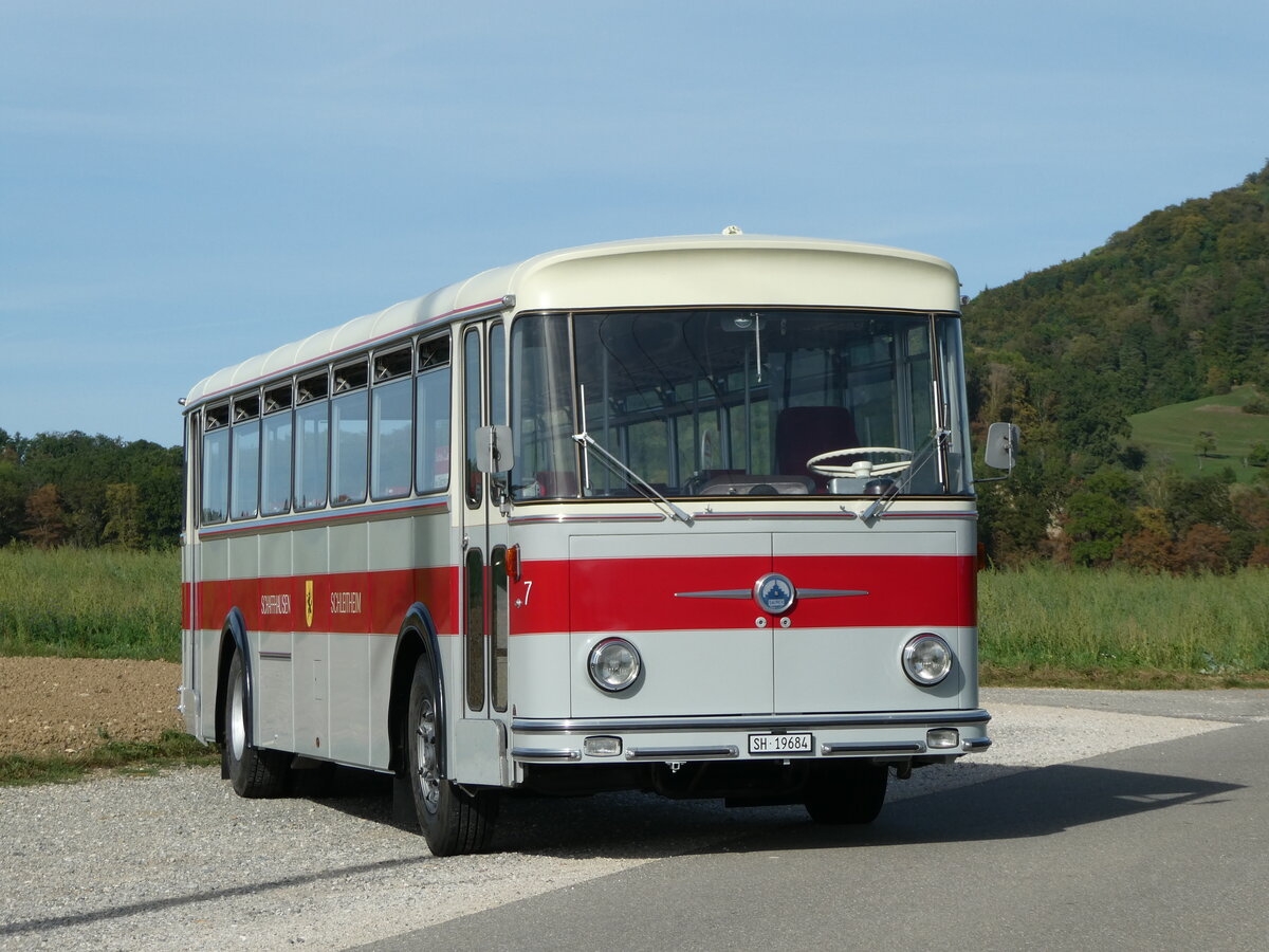 (255'392) - Borer, Neuhausen - Nr. 7/SH 19'684 - Saurer/T�scher (ex Heiniger, B�tzberg; ex ASS Schleitheim Nr. 22; ex ASS Schleitheim Nr. 7) am 17. September 2023 in Siblingen, Siblinger H�he