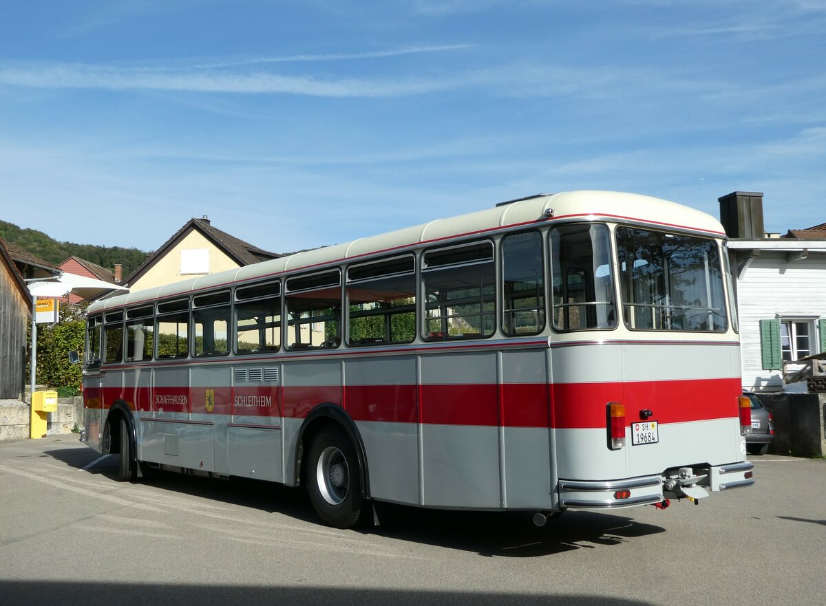 (255'394) - Borer, Neuhausen - Nr. 7/SH 19'684 - Saurer/T�scher (ex Heiniger, B�tzberg; ex ASS Schleitheim Nr. 22; ex ASS Schleitheim Nr. 7) am 17. September 2023 in Siblingen, Am Stei