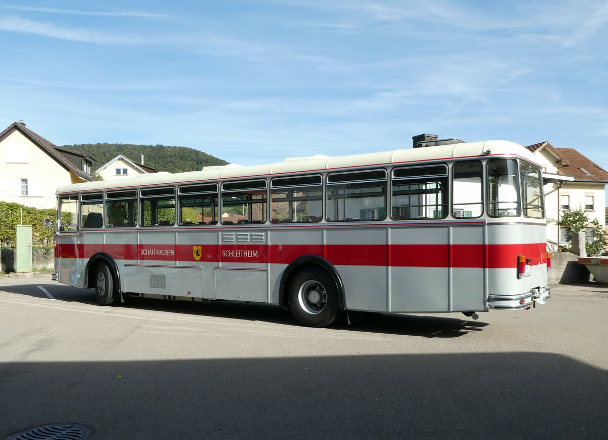 (255'395) - Borer, Neuhausen - Nr. 7/SH 19'684 - Saurer/T�scher (ex Heiniger, B�tzberg; ex ASS Schleitheim Nr. 22; ex ASS Schleitheim Nr. 7) am 17. September 2023 in Siblingen, Am Stei