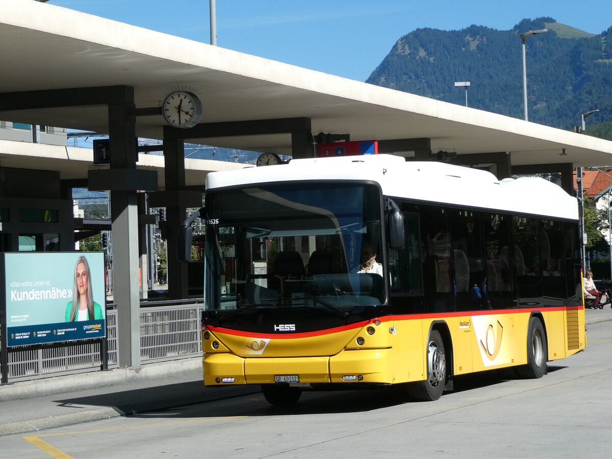 (255'595) - PostAuto Graub�nden - GR 69'102/PID 11'626 - Scania/Hess am 26. September 2023 beim Bahnhof Chur