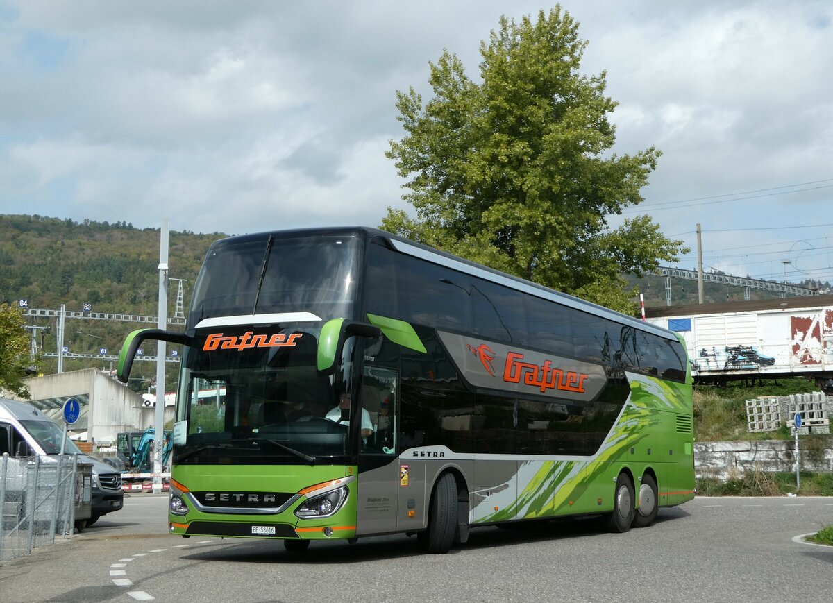(255'750) - Gafner, Thun - Nr. 3/BE 53'616 - Setra (ex Sommer, Gr�nen; ex VIP Transport, LV-Riga) am 30. September 2023 in Biel, Car Terminal
