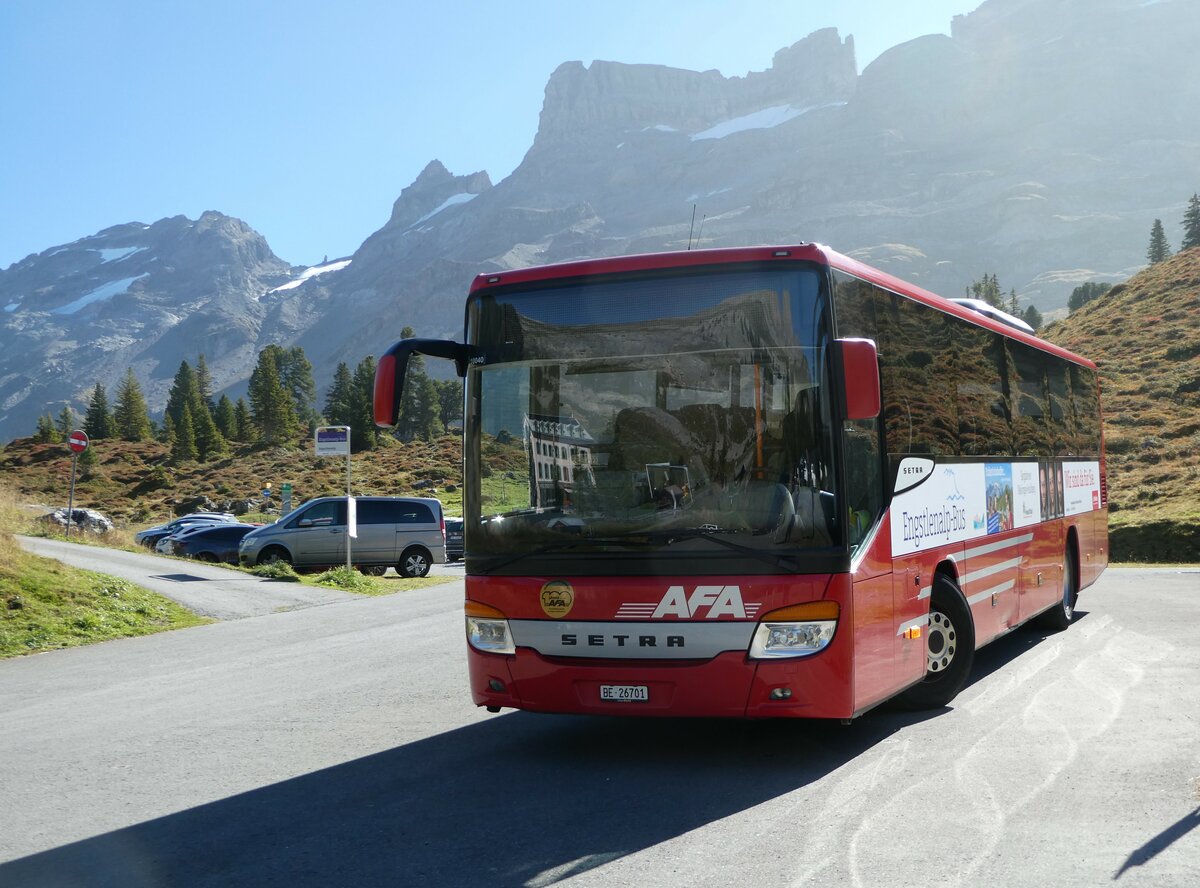(255'775) - AFA Adelboden - Nr. 24/BE 26'701/PID 10'040 - Setra am 1. Oktober 2023 auf der Engstlenalp (Einsatz: PostAuto f�r Engstlenalp-Bus)