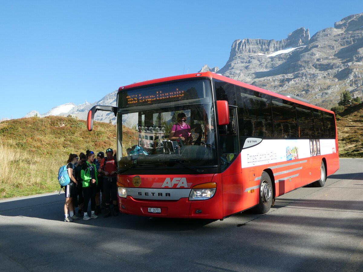 (255'796) - AFA Adelboden - Nr. 24/BE 26'701/PID 10'040 - Setra am 1. Oktober 2023 auf der Engstlenalp (Einsatz: PostAuto f�r Engstlenalp-Bus)