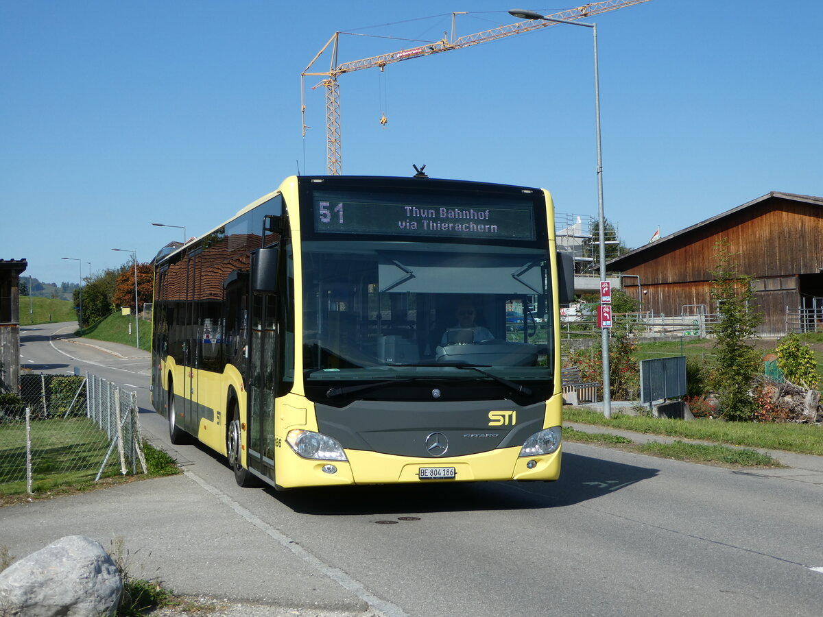 (255'854) - STI Thun - Nr. 186/BE 804'186 - Mercedes am 3. Oktober 2023 in L�ngenb�hl, Bach