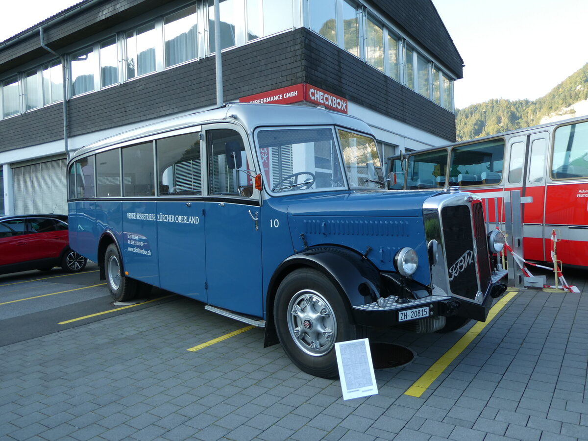 (255'889) - Murer, Jona - Nr. 10/ZH 20'815 - FBW/T�scher (ex BZO Gr�ningen Nr. 10; ex Richter, Z�rich; ex VZO Gr�ningen Nr. 10) am 7. Oktober 2023 in N�fels, FBW-Museum