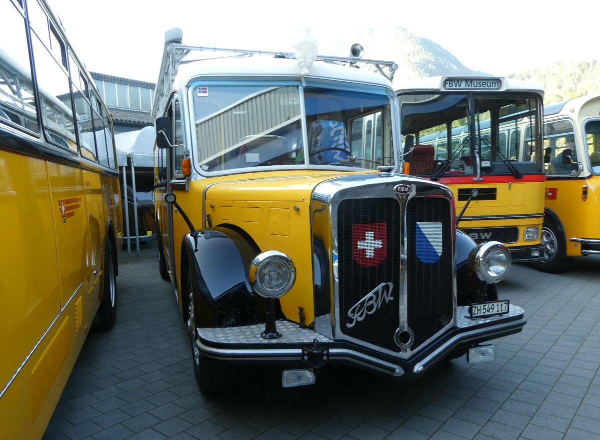 (255'899) - Frei, Fehraltdorf - ZH 549'117 - FBW/R&J (ex Bucheli, Kriens Nr. 15) am 7. Oktober 2023 in N�fels, FBW-Museum