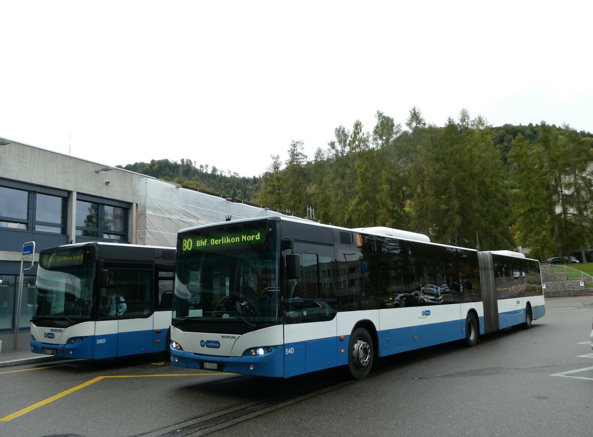 (256'238) - VBZ Z�rich - Nr. 540/ZH 730'540 - Neoplan am 21. Oktober 2023 in Z�rich, Triemlispital