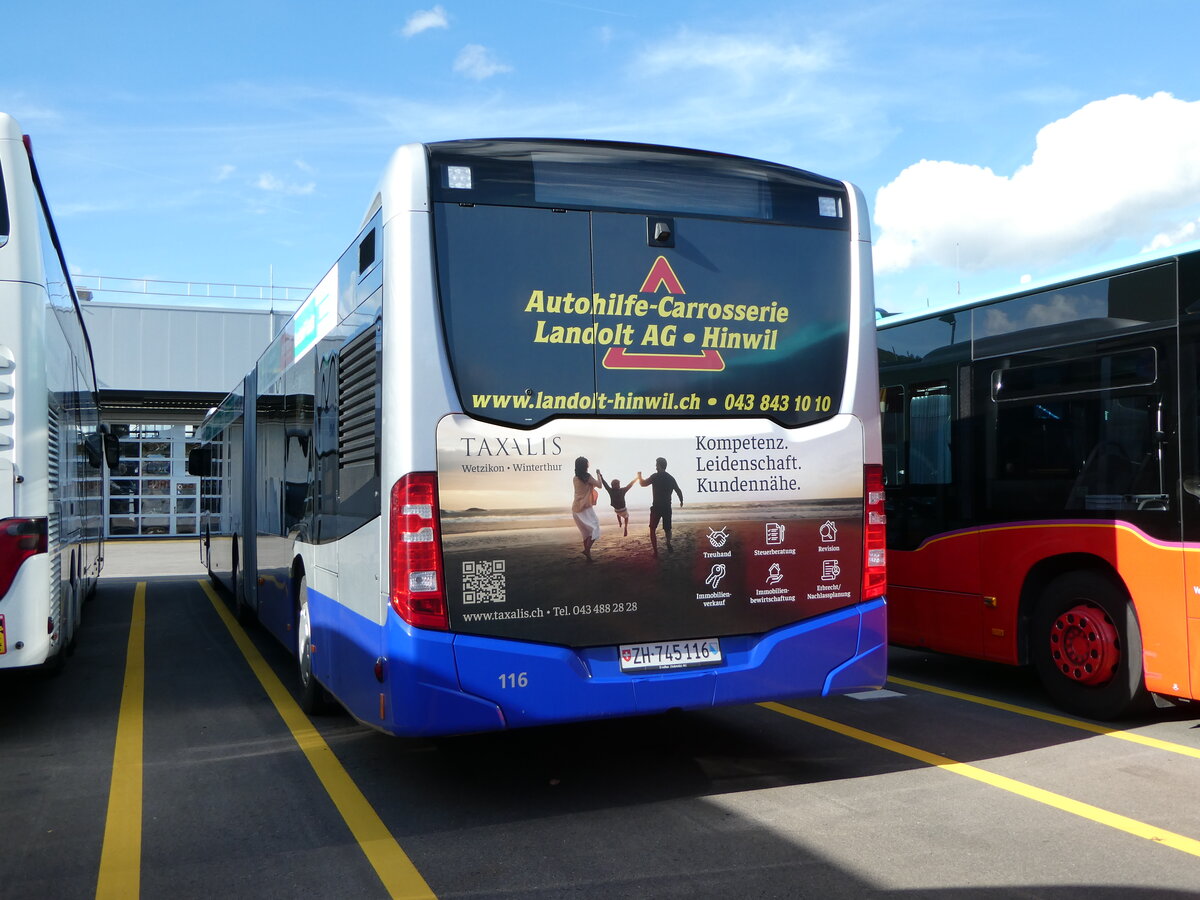 (256'362) - VZO Gr�ningen - Nr. 116/ZH 745'116 - Mercedes am 22. Oktober 2023 in Winterthur, Daimler Buses