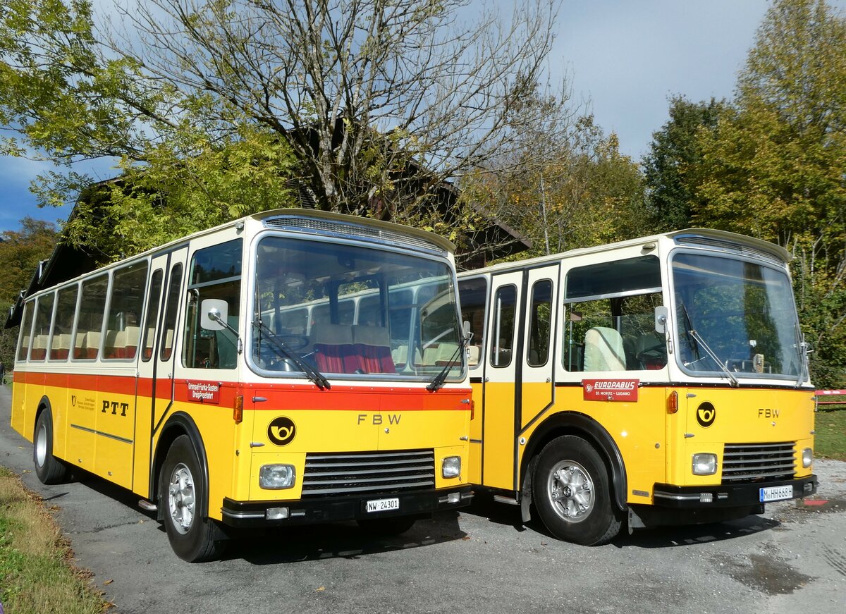 (256'488) - Lambach, Gommiswald - NW 24'301 - FBW/Eggli (ex Tanner+Lambach, Riegoldswil; ex Lambach, Rieden; ex Meier, Gr�t; ex AVG Grindelwald Nr. 13; ex P 24'182) am 28. Oktober 2023 in Giswil, Grossteilstrasse
