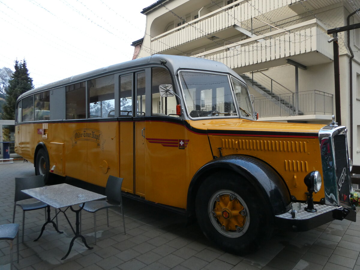 (256'814) - Peter, Luthern Bad - FBW/Gangloff (ex Reusser, Bassersdorf; ex Panel, P�verenges; ex P 24'562; ex P 1351) am 7. November 2023 in Adelboden, Hotel Beau Site