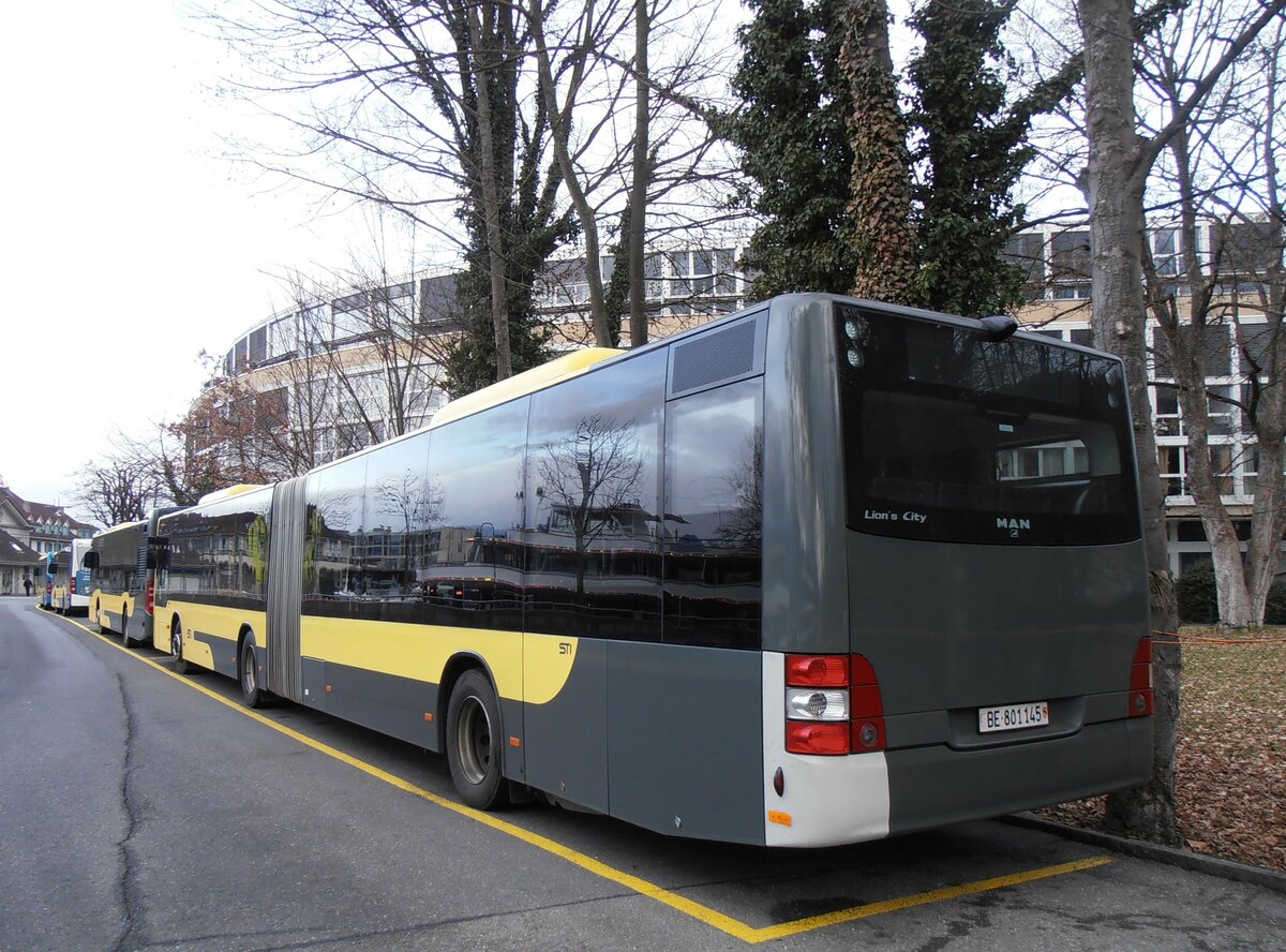(257'972) - STI Thun - Nr. 145/BE 801'145 - MAN am 29. Dezember 2023 bei der Schiffl�ndte Thun