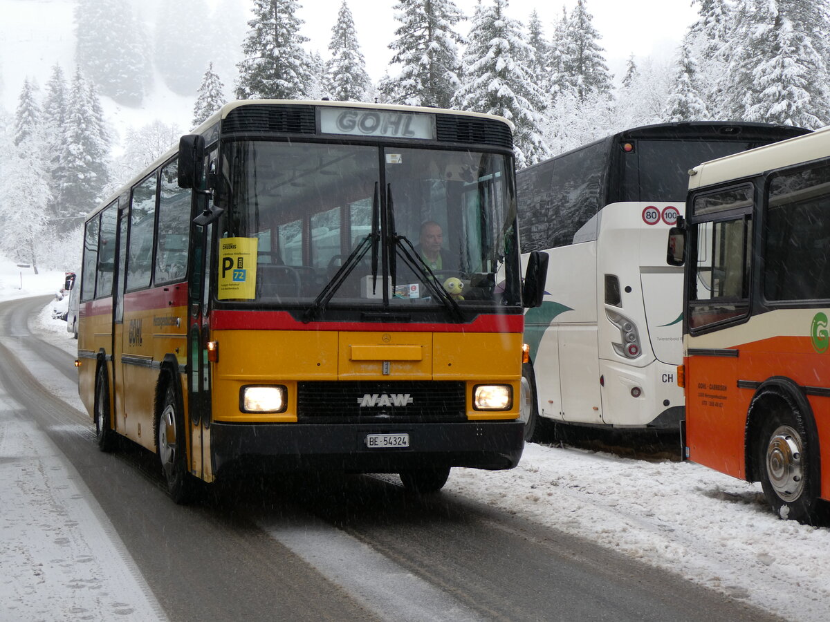 (258'274) - Gohl, Herzogenbuchsee - Nr. 11/BE 54'324 - NAW/Hess (ex Flury, Balm/PID 1653; ex Steiner, Altb�ron Nr. 11) am 6. Januar 2024 in Adelboden, Unter dem Birg