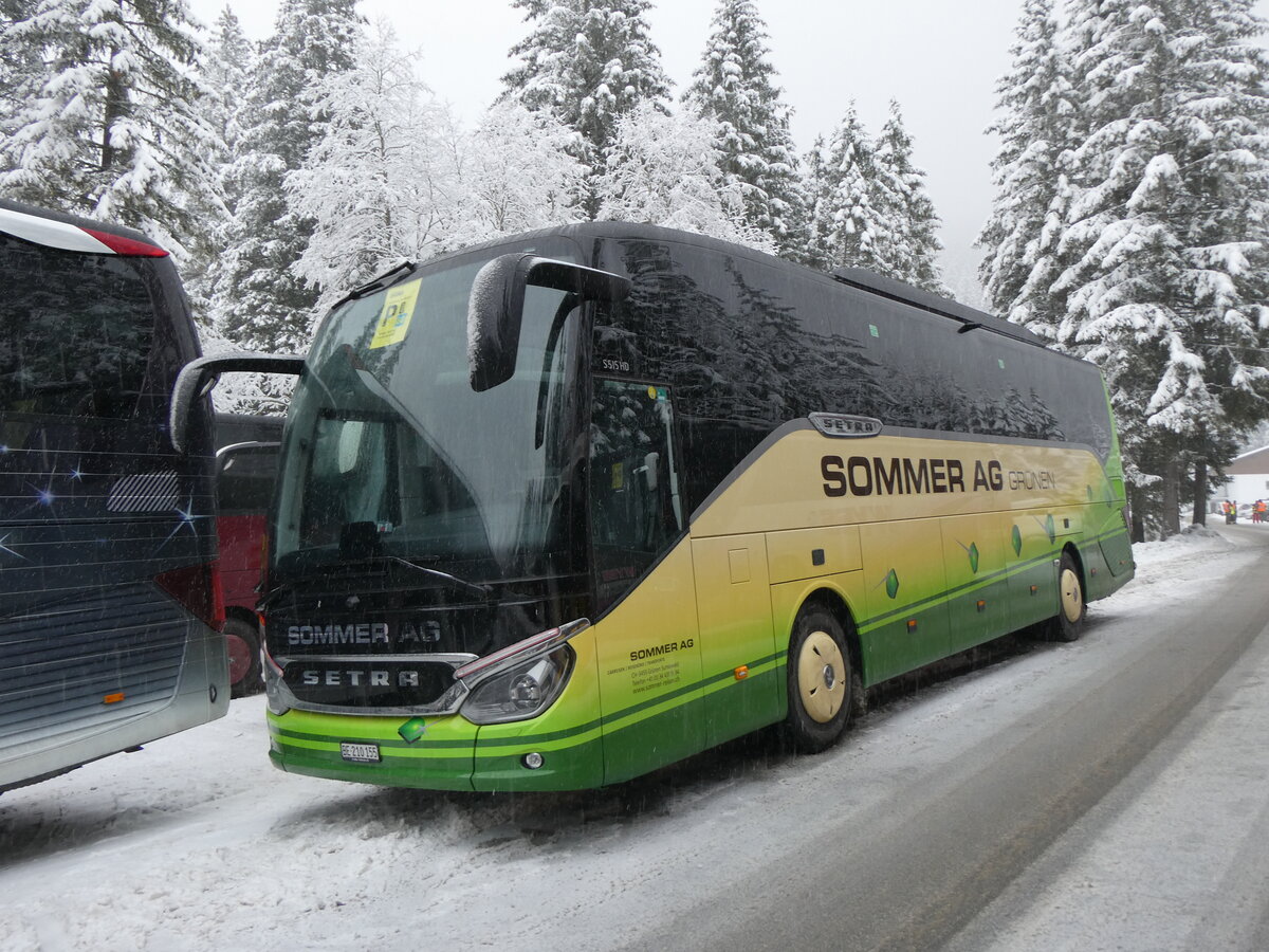 (258'317) - Sommer, Gr�nen - BE 210'155 - Setra am 6. Januar 2024 in Adelboden, Unter dem Birg