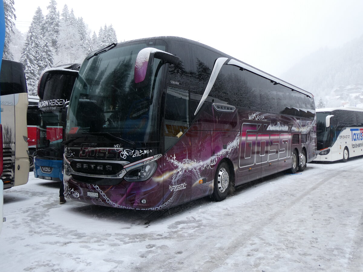 (258'332) - G�ssi, Horw - LU 211'534 - Setra am 6. Januar 2024 in Adelboden, ASB