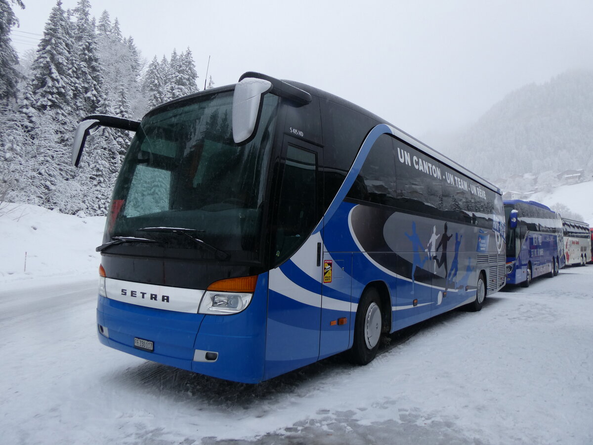 (258'364) - �liane, Botterens - FR 330'117 - Setra am 6. Januar 2024 in Adelboden, ASB