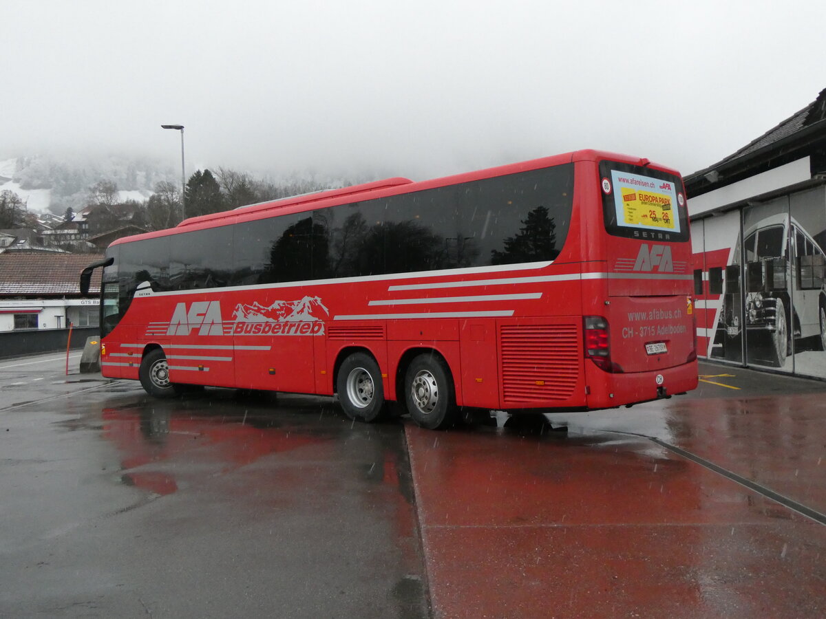 (258'472) - AFA Adelboden - Nr. 23/BE 26'709 - Setra (ex Blaguss, A-Wien Nr. 5402) am 6. Januar 2024 beim Bahnhof Frutigen