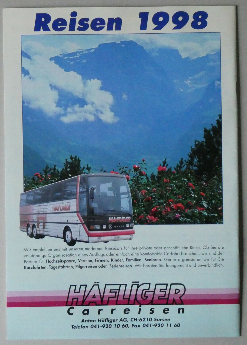 (258'492) - H�fliger-Reisen 1998 am 8. Januar 2024 in Thun