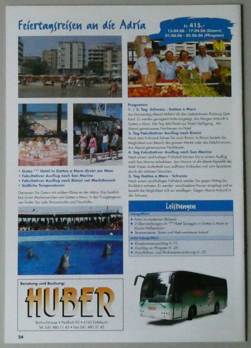 (258'496) - Huber-Ferien 2006 am 8. Januar 2024 in Thun (R�ckseite)