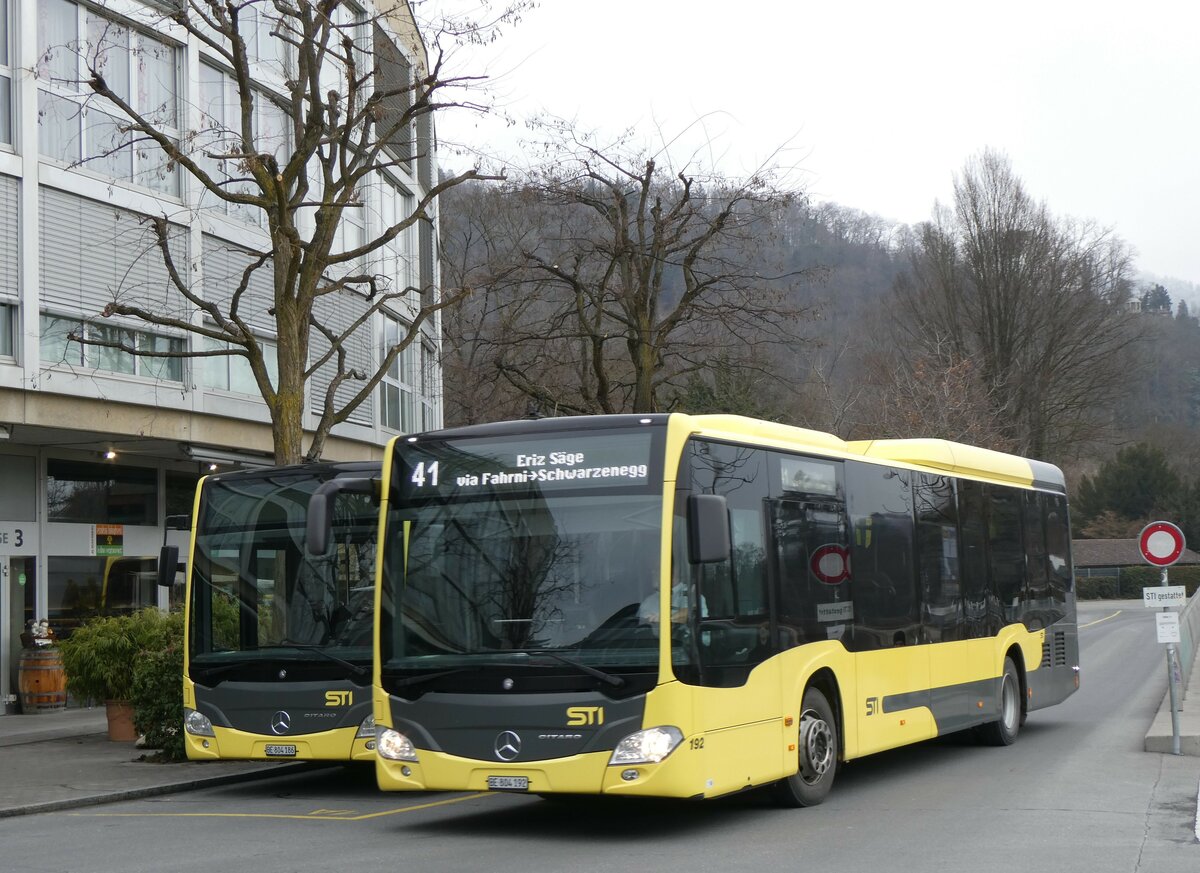 (258'669) - STI Thun - Nr. 192/BE 804'192 - Mercedes am 12. Januar 2024 bei der Schiffl�ndte Thun