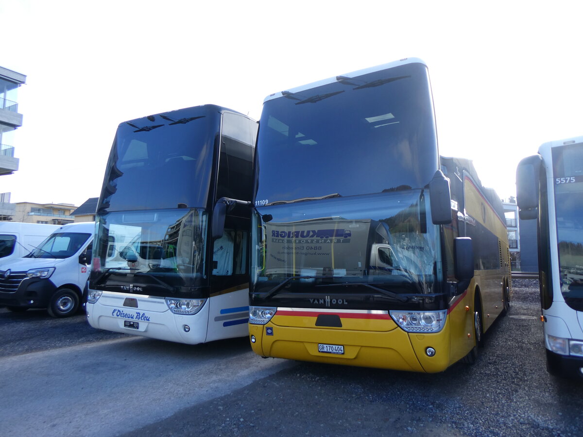 (258'691) - PostAuto Graub�nden - GR 170'404/PID 11'109 - Van Hool am 13. Januar 2024 in Schmerikon, Thomann