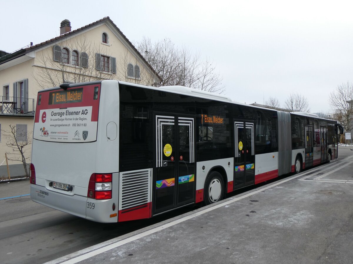 (258'725) - SW Winterthur - Nr. 359/ZH 886'359 - MAN am 13. Januar 2024 beim Bahnhof Winterthur W�lflingen