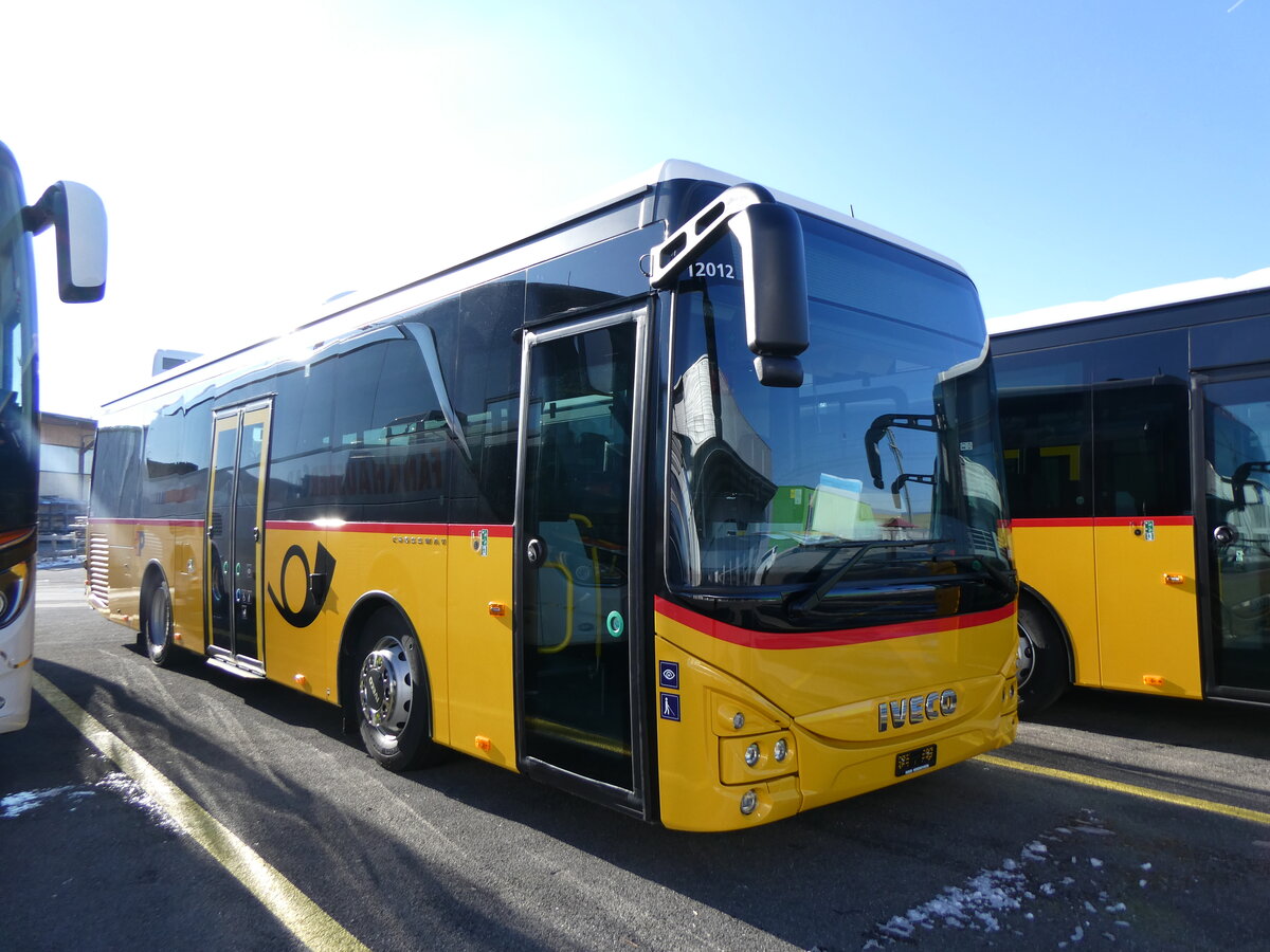 (258'780) - PostAuto Graub�nden - PID 12'012 - Iveco am 20. Januar 2024 in Kerzers, Interbus
