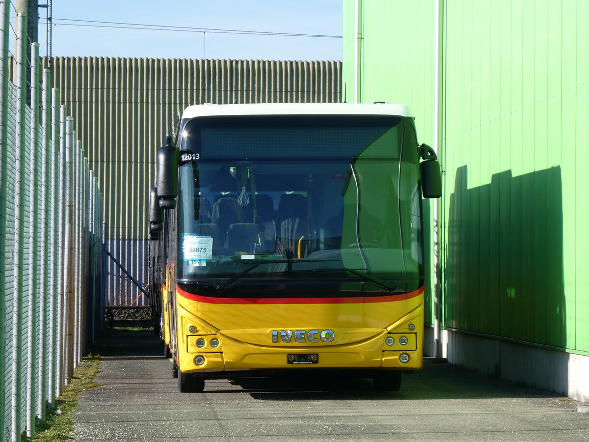 (259'125) - PostAuto Graub�nden - PID 12'013 - Iveco am 3. Februar 2024 in Kerzers, ex Fritz Kipfer