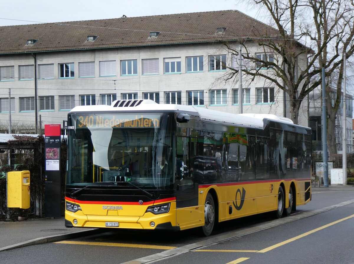 (259'223) - Engeloch, Riggisberg - Nr. 20/BE 712'872/PID 11'983 - Scania am 8. Februar 2024 in Wabern, Trams-Endstation