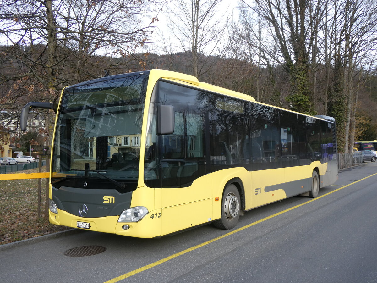 (259'227) - STI Thun - Nr. 413/BE 851'413 - Mercedes am 8. Februar 2024 bei der Schiffl�ndte Thun