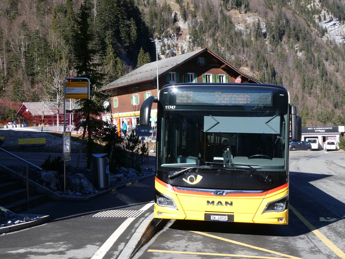 (259'300) - PostAuto Zentralschweiz - Nr. 516/OW 40'016/PID 11'747 - MAN (ex Nr. 16) am 13. Februar 2024 auf der St�ckalp