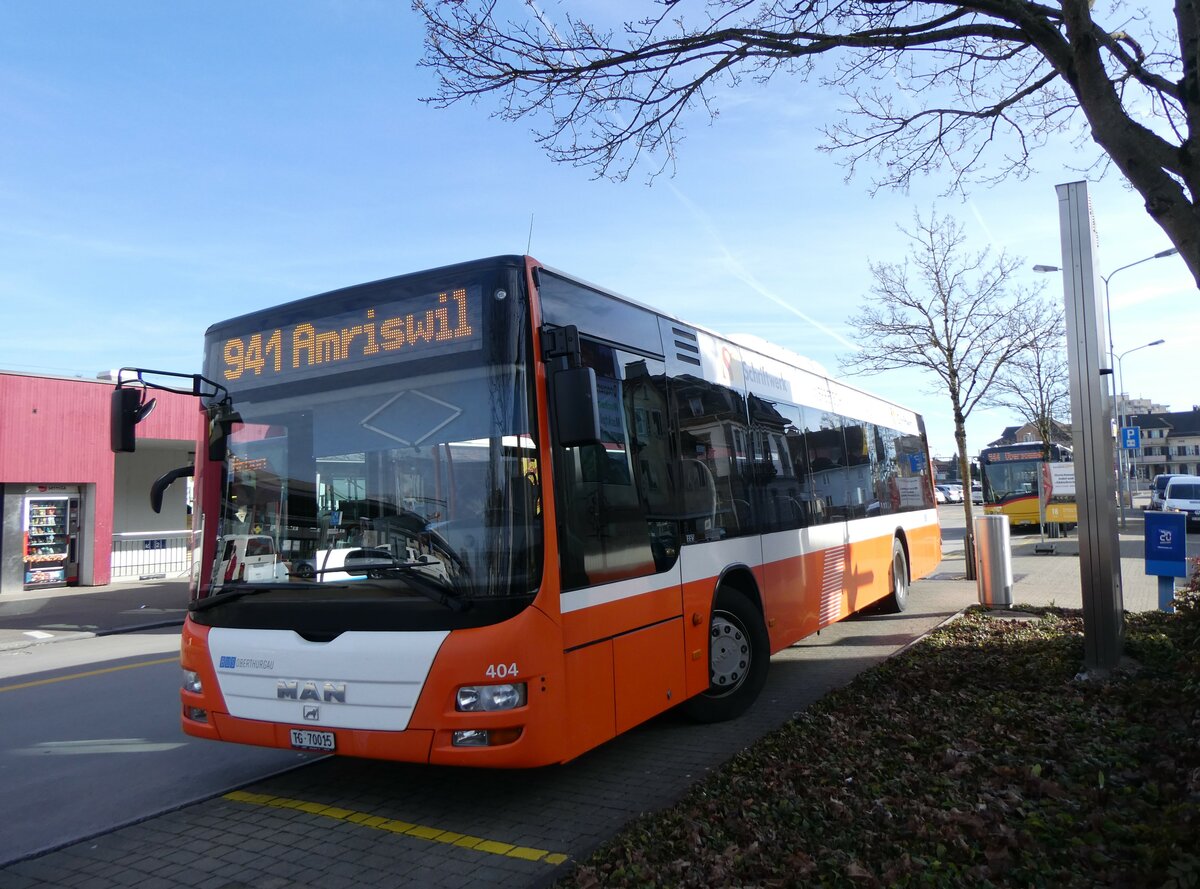 (259'326) - BOTG Amriswil - Nr. 404/TG 70'015 - MAN (ex Nr. 9) am 15. Februar 2024 beim Bahnhof Amriswil