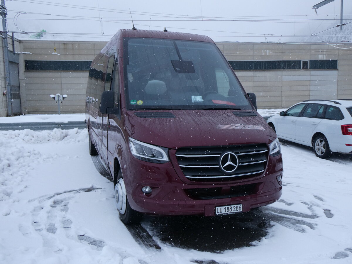(259'540) - G�ssi, Horw - LU 188'286 - Mercedes am 23. Februar 2024 beim Bahnhof Andermatt