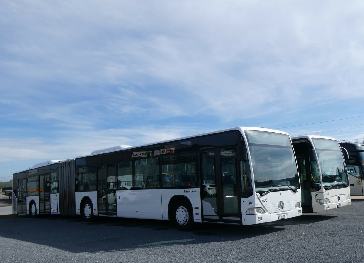 (259'877) - Intertours, Domdidier - Nr. 658/FR 300'658 - Mercedes (ex Nr. 206; ex VZO Gr�ningen Nr. 51) am 2. M�rz 2024 in Domdidier, Garage