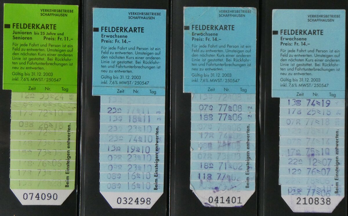 (259'907) - VBSH-Mehrfahrtenkarten am 3. M�rz 2024 in Thun