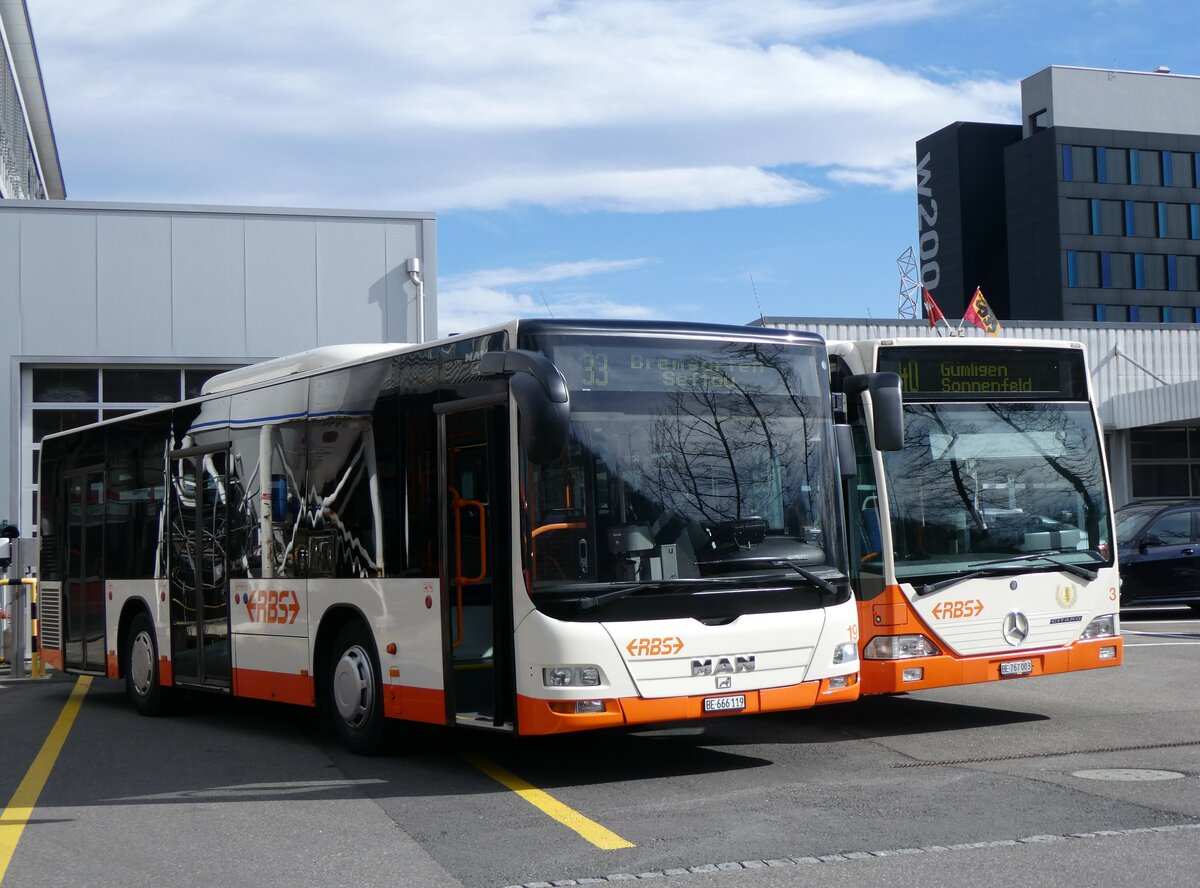 (259'955) - RBS Worblaufen - Nr. 19/BE 666'119 - MAN am 3. M�rz 2024 in Worblaufen, Garage