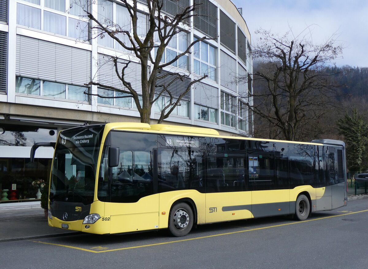 (260'199) - STI Thun - Nr. 502/BE 809'502 - Mercedes am 8. M�rz 2024 bei der Schiffl�ndte Thun