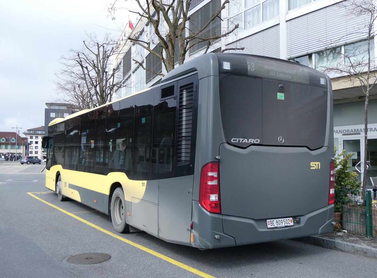 (260'200) - STI Thun - Nr. 502/BE 809'502 - Mercedes am 8. M�rz 2024 bei der Schiffl�ndte Thun