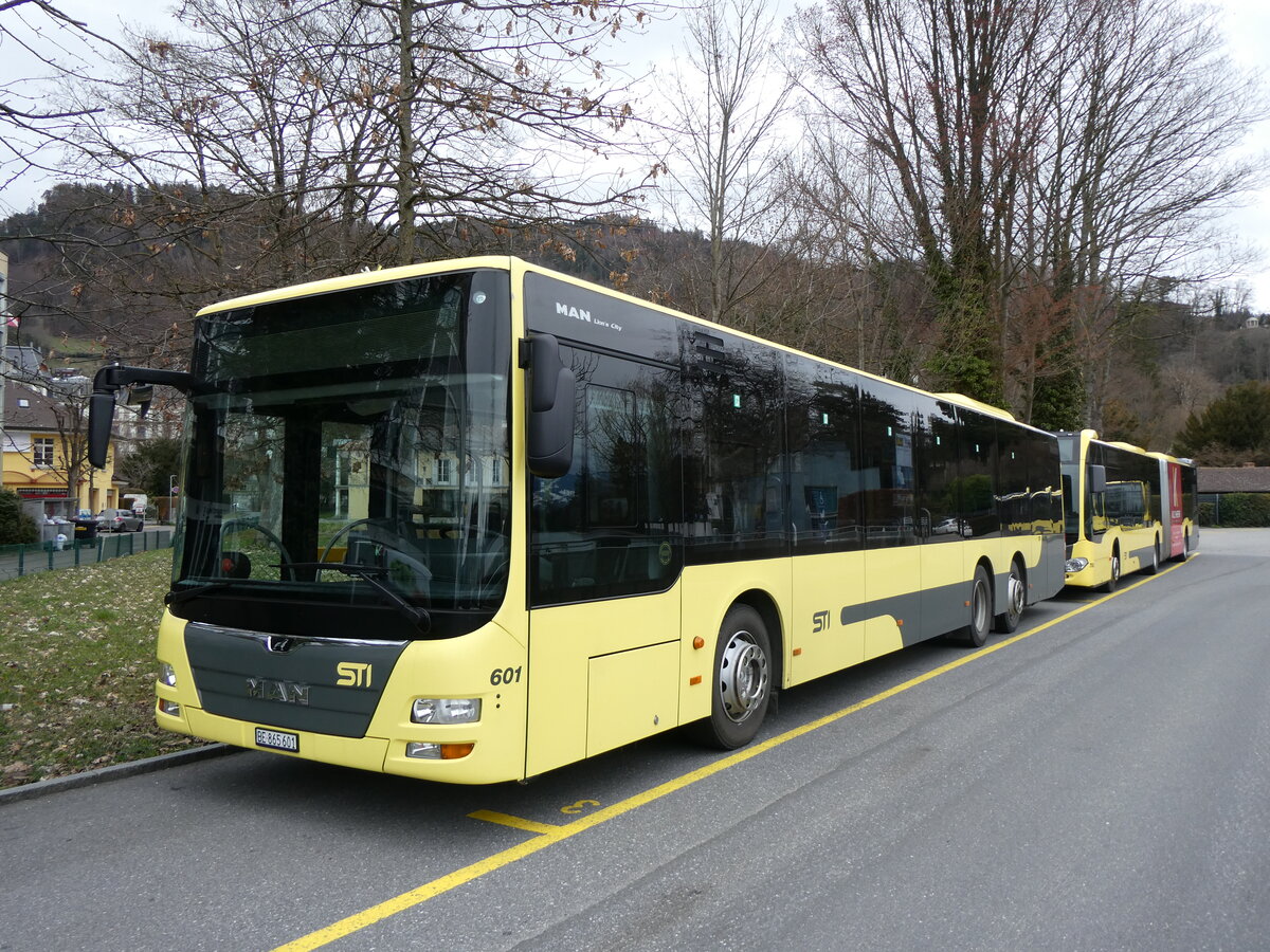 (260'252) - STI Thun - Nr. 601/BE 865'601 - MAN am 10. M�rz 2024 bei der Schiffl�ndte Thun