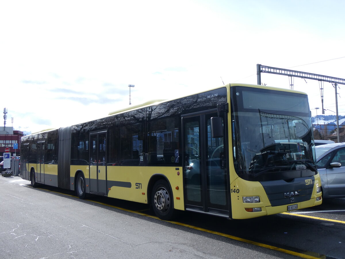 (260'253) - STI Thun - Nr. 140/BE 801'140 - MAN am 11. M�rz 2024 in Thun, CarTerminal