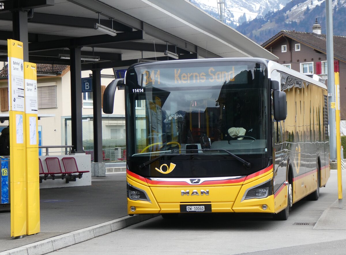 (260'328) - PostAuto Zentralschweiz - Nr. 507/OW 10'040/PID 11'414 - MAN (ex Nr. 7) am 12. M�rz 2024 beim Bahnhof Sarnen