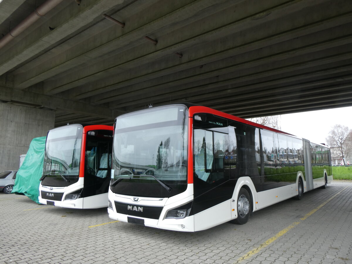 (260'419) - Twerenbold, Baden - Nr. 315 - MAN am 17. M�rz 2024 in Kerzers, Murtenstrasse