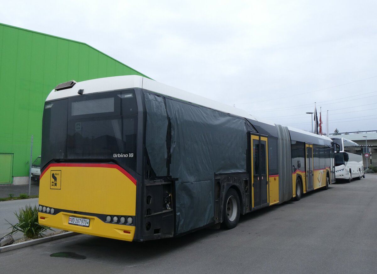 (260'430) - CarPostal Ouest - VD 267'970/PID 11'184 - Solaris am 17. M�rz 2024 in Kerzers, Interbus