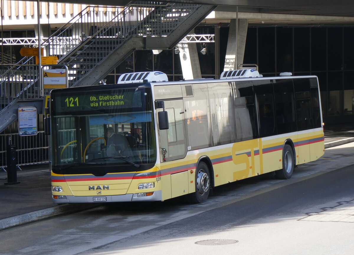 (260'462) - STI Thun - Nr. 129/BE 800'129 - MAN am 19. M�rz 2024 in Grindelwald, Terminal